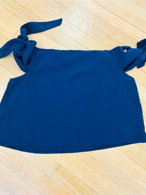 Topshop Navy Tie-Shoulder Cami